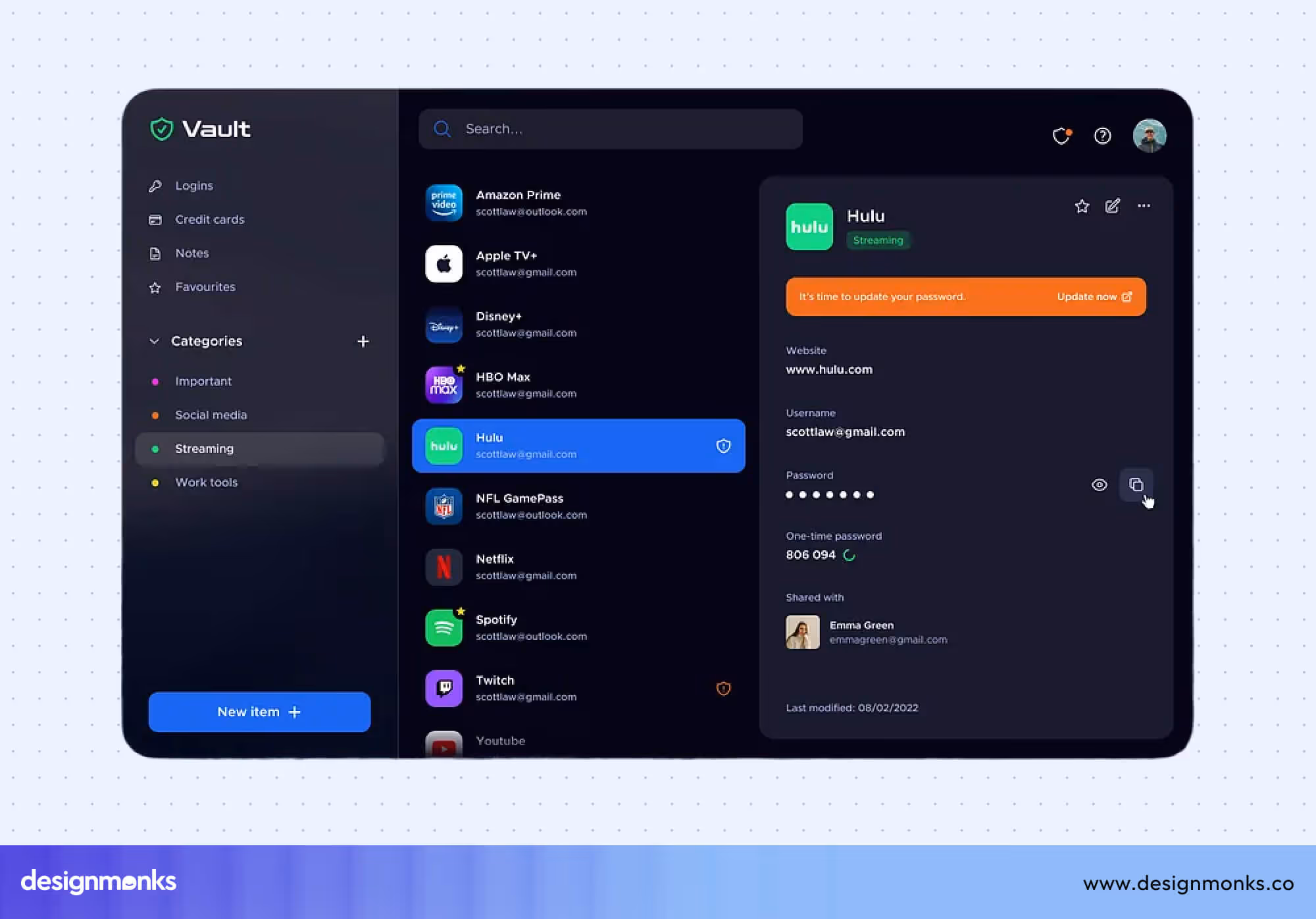 Navigation of Bitwarden in Desktop